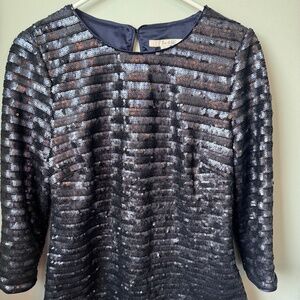 Boden Sequined Top Size 6 Navy Blue